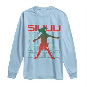 Funny Siuuuu Long Sleeve Shirt Iconic Goal Shout Soccer Lover Gift TS12 Light Blue Print Your Wear