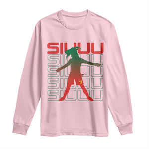 Funny Siuuuu Long Sleeve Shirt Iconic Goal Shout Soccer Lover Gift TS12 Light Pink Print Your Wear