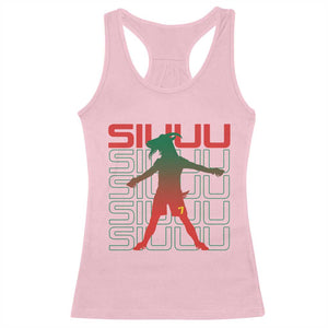 Funny Siuuuu Racerback Tank Top Iconic Goal Shout Soccer Lover Gift TS12 Light Pink Print Your Wear
