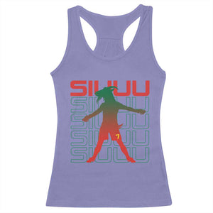 Funny Siuuuu Racerback Tank Top Iconic Goal Shout Soccer Lover Gift TS12 Violet Print Your Wear