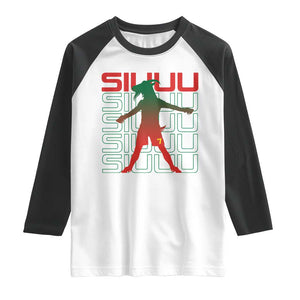 Funny Siuuuu Raglan Shirt Iconic Goal Shout Soccer Lover Gift TS12 White Black Print Your Wear