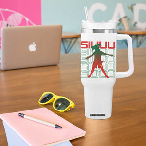 Funny Siuuuu Tumbler With Handle Iconic Goal Shout Soccer Lover Gift TS12 Print Your Wear