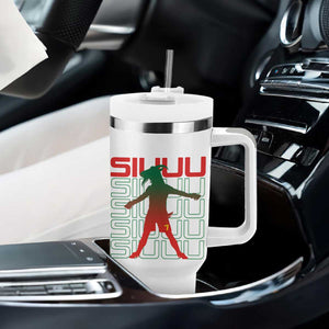 Funny Siuuuu Tumbler With Handle Iconic Goal Shout Soccer Lover Gift TS12 Print Your Wear