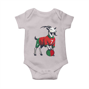 Number Seven Soccer GOAT Siuuuu Celebration Baby Onesie TS12 Ice Gray Print Your Wear