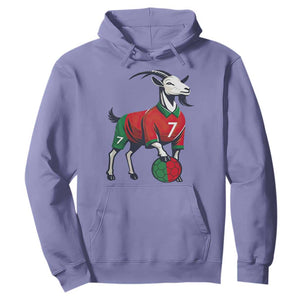 Number Seven Soccer GOAT Siuuuu Celebration Hoodie TS12 Violet Print Your Wear