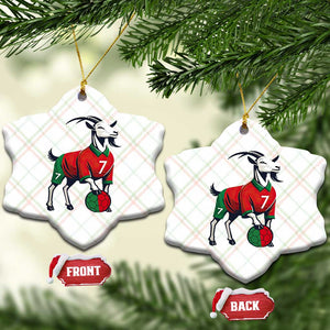 Number Seven Soccer GOAT Siuuuu Celebration Ceramic Ornament TS12 Print Your Wear