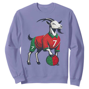 Number Seven Soccer GOAT Siuuuu Celebration Sweatshirt TS12 Violet Print Your Wear