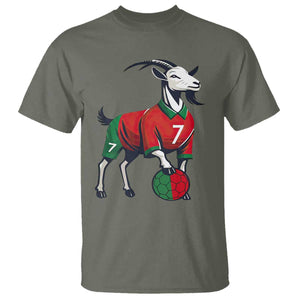 Number Seven Soccer GOAT Siuuuu Celebration T Shirt TS12 Military Green Print Your Wear