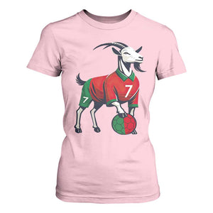 Number Seven Soccer GOAT Siuuuu Celebration T Shirt For Women TS12 Light Pink Print Your Wear