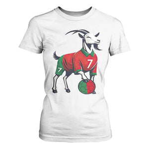 Number Seven Soccer GOAT Siuuuu Celebration T Shirt For Women TS12 White Print Your Wear