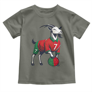 Number Seven Soccer GOAT Siuuuu Celebration Toddler T Shirt TS12 Military Green Print Your Wear