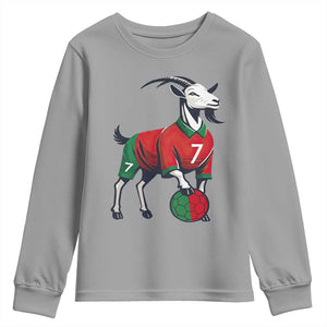 Number Seven Soccer GOAT Siuuuu Celebration Youth Sweatshirt TS12 Sport Gray Print Your Wear