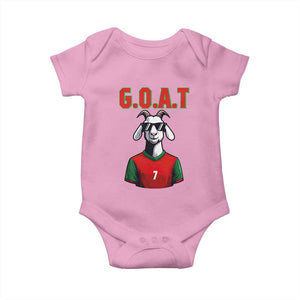 Siuuuu Goat Soccer Celebration Baby Onesie Gift For Fans TS12 Light Pink Print Your Wear