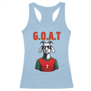Siuuuu Goat Soccer Celebration Racerback Tank Top Gift For Fans TS12 Light Blue Print Your Wear