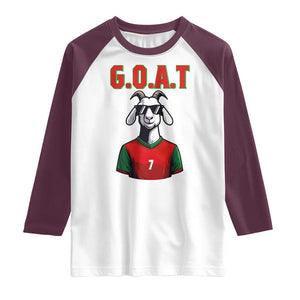 Siuuuu Goat Soccer Celebration Raglan Shirt Gift For Fans TS12 White Maroon Print Your Wear