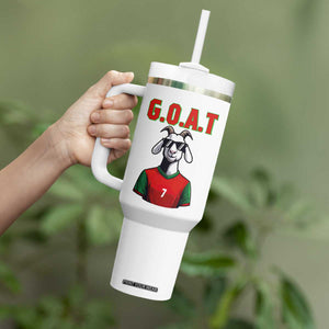 Siuuuu Goat Soccer Celebration Tumbler With Handle Gift For Fans TS12 Print Your Wear