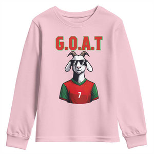 Siuuuu Goat Soccer Celebration Youth Sweatshirt Gift For Fans TS12 Light Pink Print Your Wear