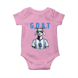 The Goat Of Soccer Number Ten Baby Onesie Gift For Fans TS12 Light Pink Print Your Wear