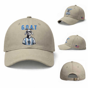 The Goat Of Soccer Number Ten Baseball Cap Gift For Fans TS12 Baseball Cap Universal Fit Beige Print Your Wear