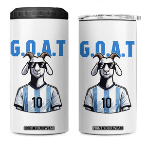 The Goat Of Soccer Number Ten 4 in 1 Can Cooler Tumbler Gift For Fans TS12 One Size: 16 oz White Print Your Wear