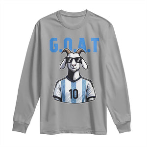 The Goat Of Soccer Number Ten Long Sleeve Shirt Gift For Fans TS12 Sport Gray Print Your Wear