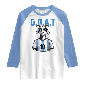 The Goat Of Soccer Number Ten Raglan Shirt Gift For Fans TS12 White Carolina Blue Print Your Wear