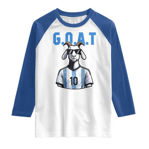 The Goat Of Soccer Number Ten Raglan Shirt Gift For Fans TS12 White Royal Print Your Wear