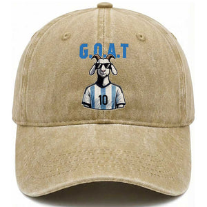 The Goat Of Soccer Number Ten Washed Cotton Baseball Cap Gift For Fans TS12 Print Your Wear