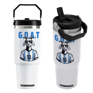 The Goat Of Soccer Number Ten Flip Straw Tumbler Gift For Fans TS12 One Size: 30 oz White Print Your Wear