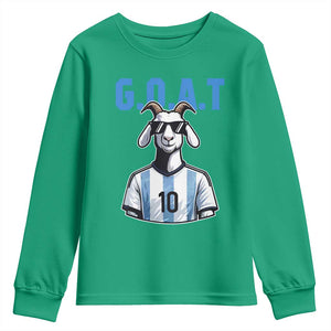 The Goat Of Soccer Number Ten Youth Sweatshirt Gift For Fans TS12 Irish Green Print Your Wear
