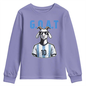 The Goat Of Soccer Number Ten Youth Sweatshirt Gift For Fans TS12 Violet Print Your Wear