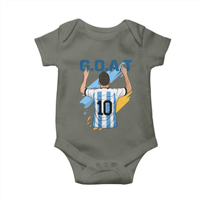 Legendary Number 10 Baby Onesie Goat Of Soccer Gift For Fans TS12 Military Green Print Your Wear