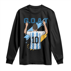 Legendary Number 10 Long Sleeve Shirt Goat Of Soccer Gift For Fans TS12 Black Print Your Wear