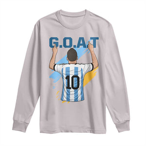 Legendary Number 10 Long Sleeve Shirt Goat Of Soccer Gift For Fans TS12 Ice Gray Print Your Wear