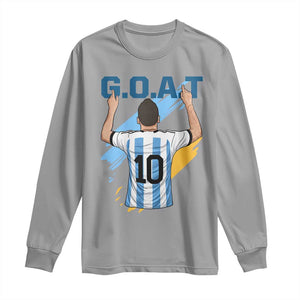 Legendary Number 10 Long Sleeve Shirt Goat Of Soccer Gift For Fans TS12 Sport Gray Print Your Wear