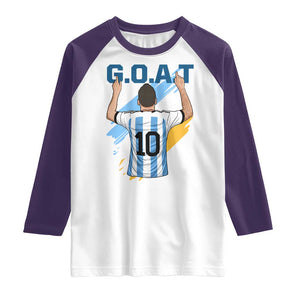Legendary Number 10 Raglan Shirt Goat Of Soccer Gift For Fans TS12 White Purple Print Your Wear