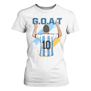 Legendary Number 10 T Shirt For Women Goat Of Soccer Gift For Fans TS12 White Print Your Wear