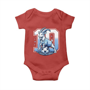 Number Ten The Goat Of Football Fans Baby Onesie Soccer Lover Gift TS12 Red Print Your Wear