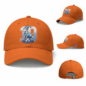Number Ten The Goat Of Football Fans Baseball Cap Soccer Lover Gift TS12 Baseball Cap Universal Fit Orange Print Your Wear