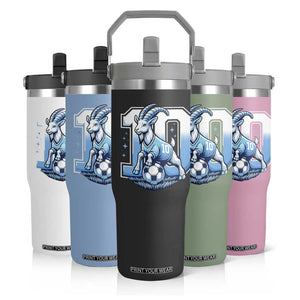 Number Ten The Goat Of Football Fans Flip Straw Tumbler Soccer Lover Gift TS12 Print Your Wear