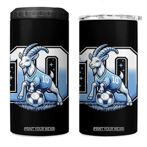 Number Ten The Goat Of Football Fans 4 in 1 Can Cooler Tumbler Soccer Lover Gift TS12 One Size: 16 oz Black Print Your Wear