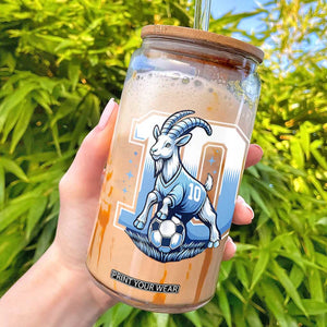Number Ten The Goat Of Football Fans Glass Can Soccer Lover Gift TS12 Black Print Your Wear