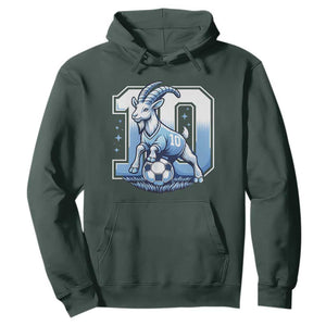 Number Ten The Goat Of Football Fans Hoodie Soccer Lover Gift TS12 Dark Forest Green Print Your Wear