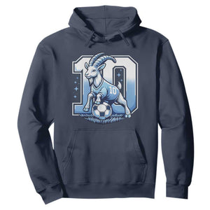 Number Ten The Goat Of Football Fans Hoodie Soccer Lover Gift TS12 Navy Print Your Wear