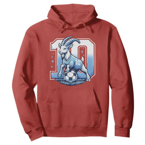 Number Ten The Goat Of Football Fans Hoodie Soccer Lover Gift TS12 Red Print Your Wear