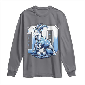 Number Ten The Goat Of Football Fans Long Sleeve Shirt Soccer Lover Gift TS12 Charcoal Print Your Wear