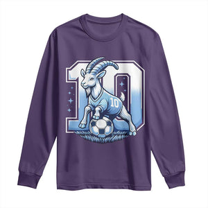 Number Ten The Goat Of Football Fans Long Sleeve Shirt Soccer Lover Gift TS12 Purple Print Your Wear