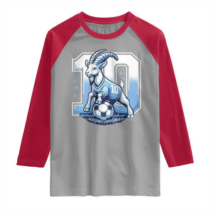 Number Ten The Goat Of Football Fans Raglan Shirt Soccer Lover Gift TS12 Sport Gray Red Print Your Wear