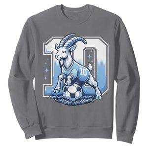Number Ten The Goat Of Football Fans Sweatshirt Soccer Lover Gift TS12 Charcoal Print Your Wear