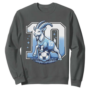 Number Ten The Goat Of Football Fans Sweatshirt Soccer Lover Gift TS12 Dark Heather Print Your Wear